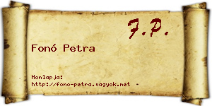 Fonó Petra névjegykártya